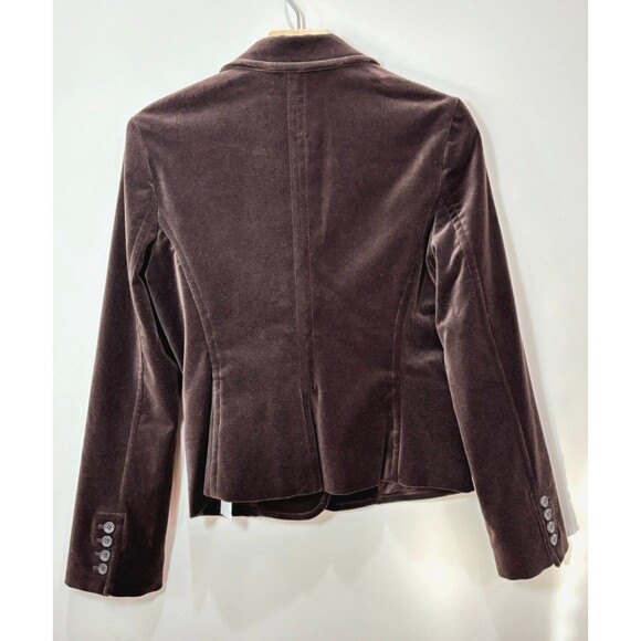 Vintage Express Brown Velvet Blazer Jacket Women 6 Dark Academia Gothic NWT - Picture 6 of 11
